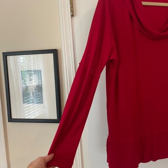 Bordeaux Anthropologie Red Cowl Neck Knit Tunic Top Large - Picture 5 of 9